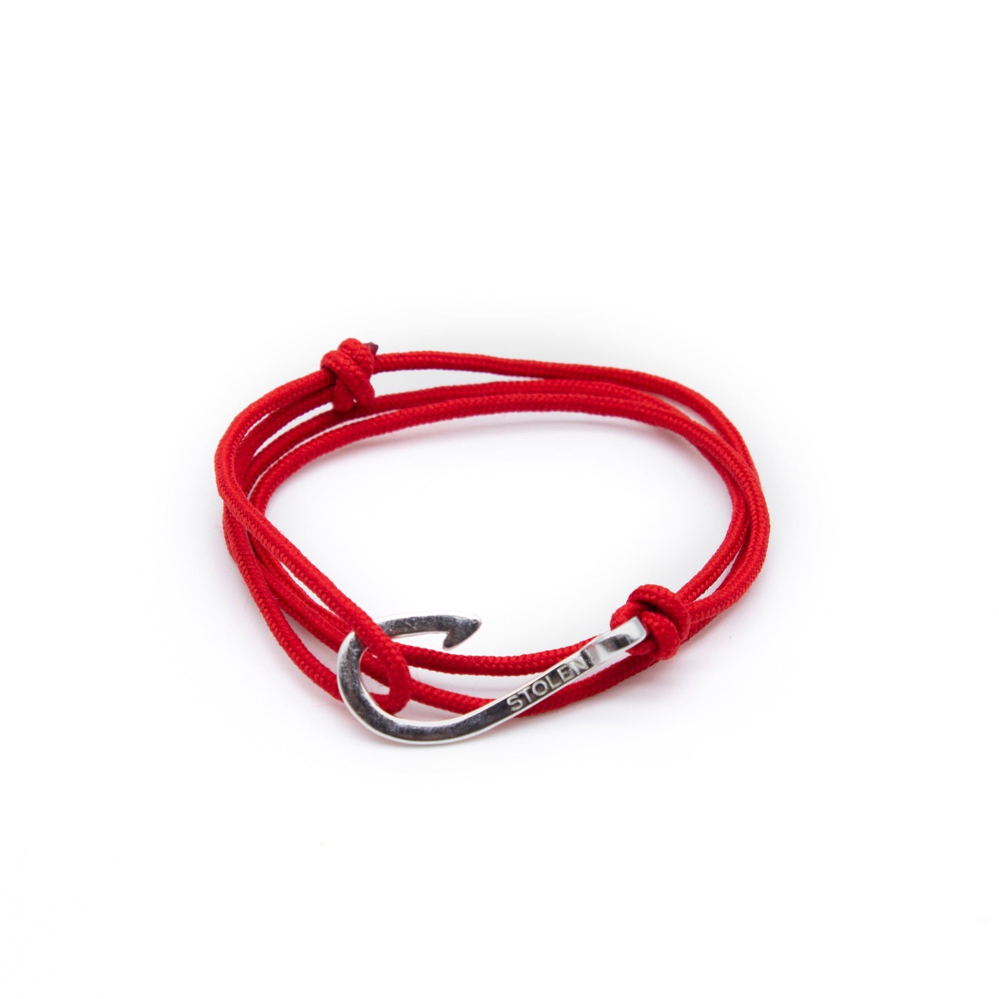 Red Men's Bracelet With Silver Anchor - Stolen Riches