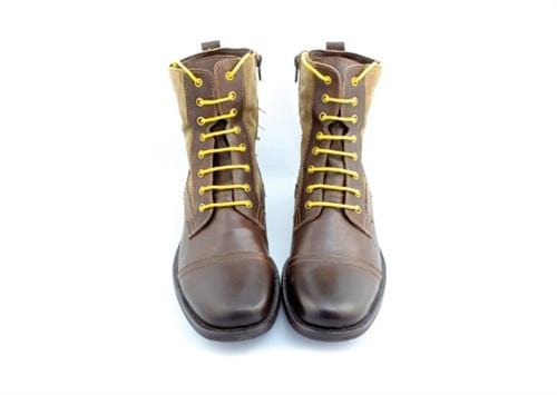 Brown boots yellow on sale laces